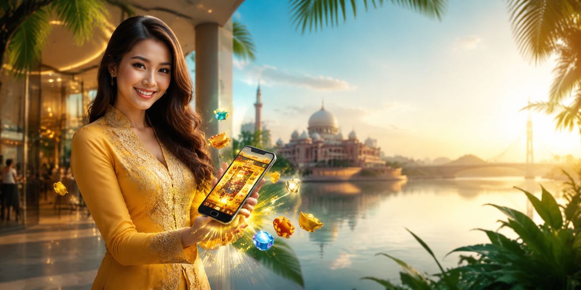 Pengguna wanita di Putrajaya membuat deposit untuk permainan kasino sambil memakai kebaya
